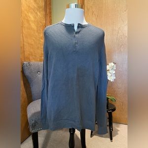 Eddie Bauer Men’s Henley Pullover Sweater Size Large Tall Color Blue Heather